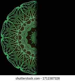 Card With Patterns of the Mandala. Floral Ornaments. Islam, Arabic, Indian, Ottoman motifs. Template for Flyer or Invitation Card Design. Vector Illustration.