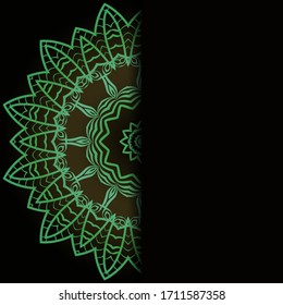 Card With Patterns of the Mandala. Floral Ornaments. Islam, Arabic, Indian, Ottoman motifs. Template for Flyer or Invitation Card Design. Vector Illustration.