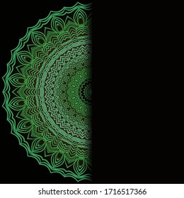 Card With Patterns of the Mandala. Floral Ornaments. Islam, Arabic, Indian, Ottoman motifs. Template for Flyer or Invitation Card Design. Vector Illustration.