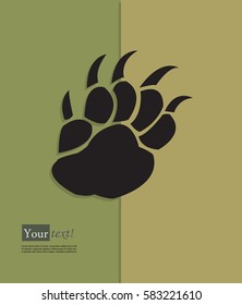 Card with paw mark, vector with depth
