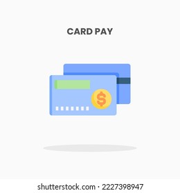 Card Pay icon flat. Vector illustration on white background. Can used for web, app, digital product, presentation, UI and many more.