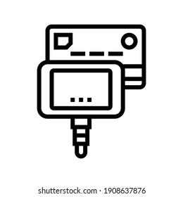 card paying pos terminal line icon vector. card paying pos terminal sign. isolated contour symbol black illustration