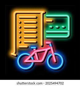 card payment bicycle services neon light sign vector. Glowing bright icon card payment bicycle services sign. transparent symbol illustration