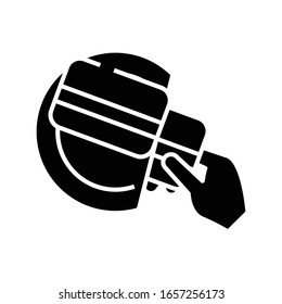 Card payment black icon, concept illustration, vector flat symbol, glyph sign.