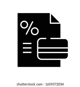 Card payment black icon, concept illustration, vector flat symbol, glyph sign.