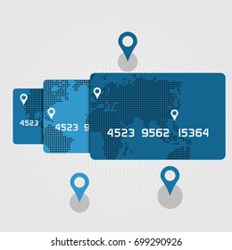 Card Payment Concept - Vector Illustration with Credit Cards