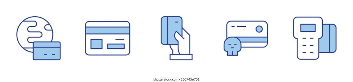 card payment, card, credit card. Credit card Icon vector illustration. Line Duotone style. Editable stroke.