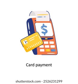 Card payment doodle vector outline Sticker. EPS 10 file