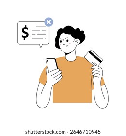 Card Payment Failed Modern illustrations. Eps 10 file on transparent background