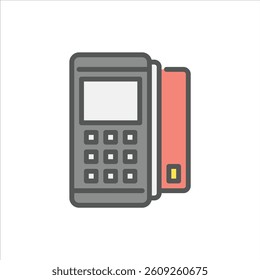 card payment filled outline icon. payment color line illustration.