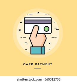 Card payment, flat design thin line banner, usage for e-mail newsletters, web banners, headers, blog posts, print and more