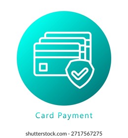 Icono De Gradiente De Pago Con Tarjeta, Mini Ilustración Relacionada Con El Servicio De Pago. Uso Para El Concepto Moderno, Ui, Web Ux Y Desarrollo De App.