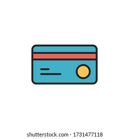 card payment icon filled outline vector. isolated on white background