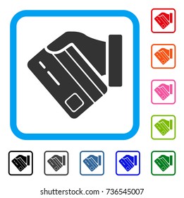 Card Payment icon. Flat gray iconic symbol in a light blue rounded square. Black, gray, green, blue, red, orange color versions of Card Payment vector. Designed for web and app interfaces.