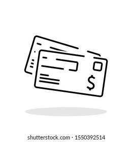 Card payment icon in flat style. Credit card symbol for your web site design, logo, app, UI Vector EPS 10.