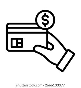 Card Payment Icon Line Design Vector Illustration