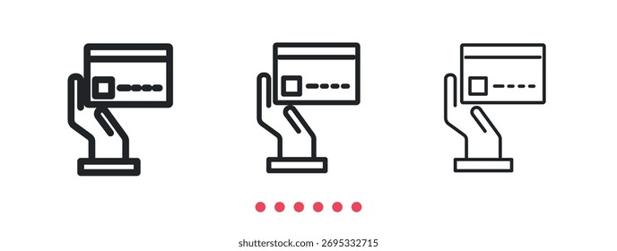 Card payment icon. Thin line icon vector
