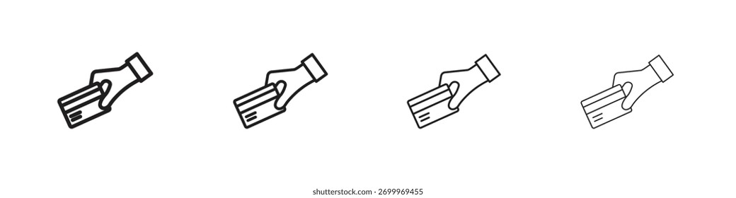Card payment icons. editable stroke icon collection.