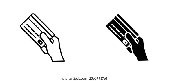 Card payment icons in outline and fill. vector illustration for ui.