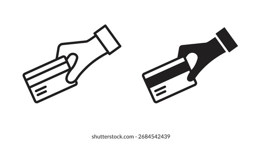 Ícones de pagamento de cartão conjunto de vetor simples. símbolo de sinal de logotipo conjunto