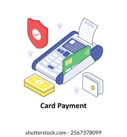 Card Payment isometric Colored illustration. EPS File stock illustration