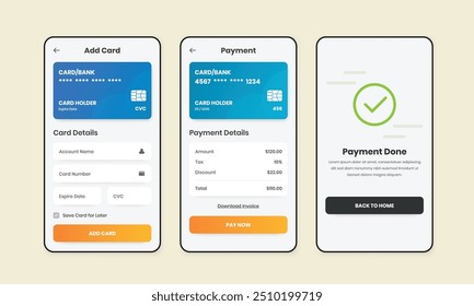 Diseño de interfaz de usuario de App bancario o financiero de gestión de pagos y tarjetas