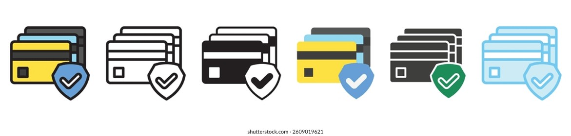 Card Payment multi style, mini illustration icon set. outline, flat, glyph, line color, UI, UX, app and web, digital or print. vector EPS 10 related to payment service, economy, ecommerce, market