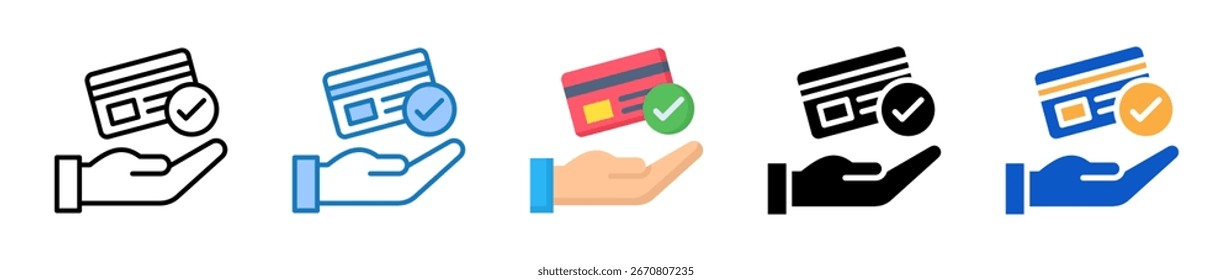 Card Payment multiple style icons set design vector illustration.
