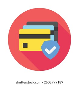 Card Payment rounded flat mini illustration color icon, use for economy, business, finance, ecommerce, payment service UI, UX kit, app and web development, digital or print.