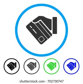 Card Payment rounded icon. Vector illustration style is a flat iconic symbol inside a circle, black, gray, blue, green versions. Designed for web and software interfaces.