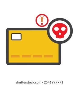 card payment with skull icon isolated on white background