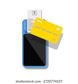 pagamento por cartão. terminal de pagamento. ilustração vetorial