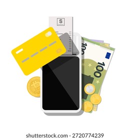 pagamento por cartão. terminal de pagamento. ilustração vetorial