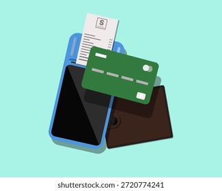 pagamento por cartão. terminal de pagamento. ilustração vetorial