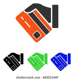 Card Payment vector icon. Illustration style is a flat iconic colored symbol with different color versions.
