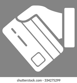 Card Payment vector icon. Style is flat symbol, white color, rounded angles, gray background.