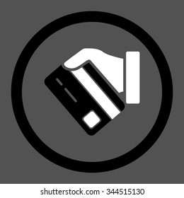 Card Payment vector icon. Style is bicolor flat rounded symbol, black and white colors, rounded angles, gray background.