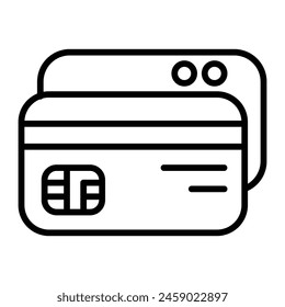 Diseño de iconos de línea de Vector de pago con tarjeta