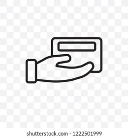 Card payment vector linear icon isolated on transparent background, Card payment transparency concept can be used for web and mobile
