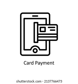 Icono de esquema del vector de pago de tarjeta para web aislada en el archivo EPS 10 de fondo blanco