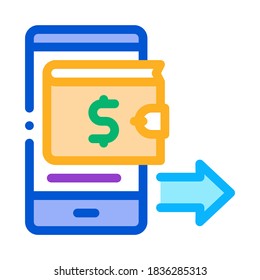 card payment via smartphone icon vector. card payment via smartphone sign. color contour symbol illustration