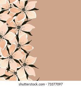 Card with peach flowers