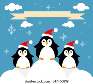 card with penguins