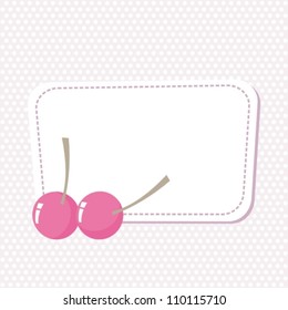 card with a picture of cherries, vector illustration