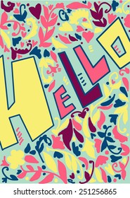 Card, picture illustration, vector, pattern. flowers, design elements.