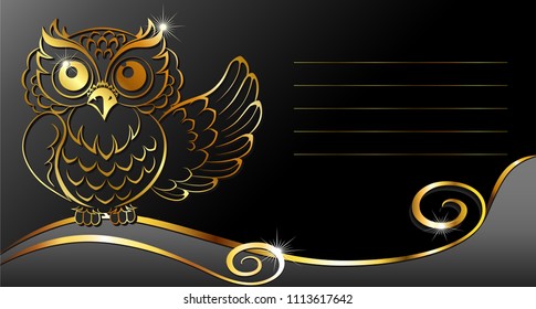 Card with a picture of an owl