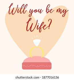 card with a picture of a ring and the phrase will you be my wife