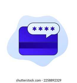 código PIN de tarjeta, icono de contraseña, diseño vectorial