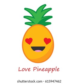 Card Pineapple Emotions. Vector illustration.