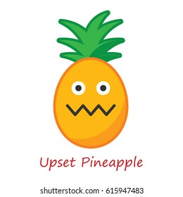 Card Pineapple Emotions. Vector illustration.